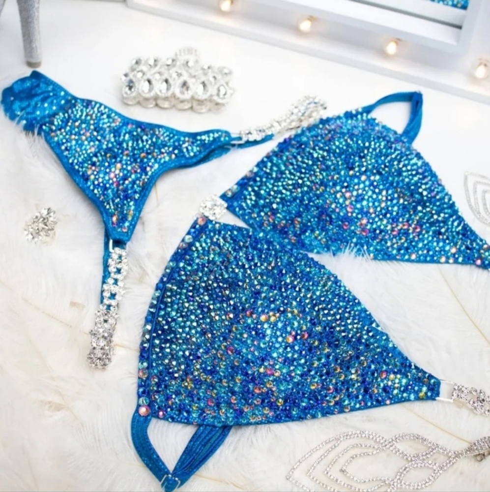 Angel Competition Sparkling Blue Bikini Set